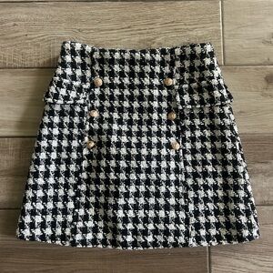 Mi Ami Black and White Tweed Skirt